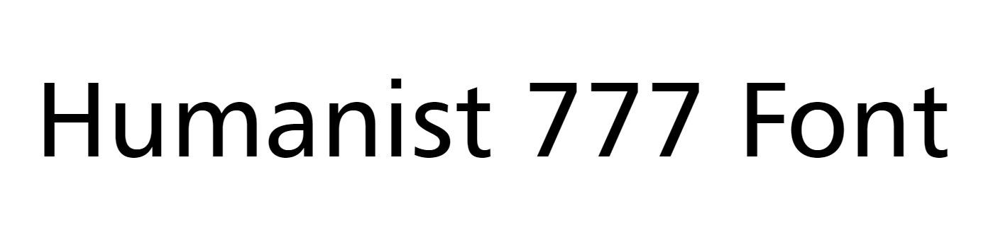 Humanist 777 Font