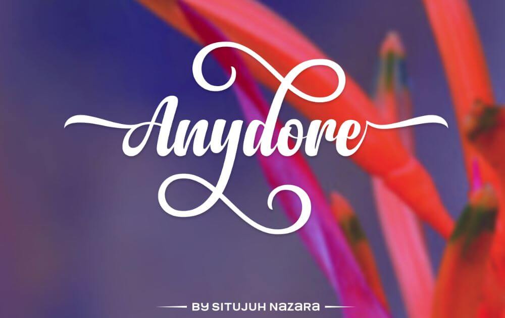 anydore font - Anydore Script Font Free Download