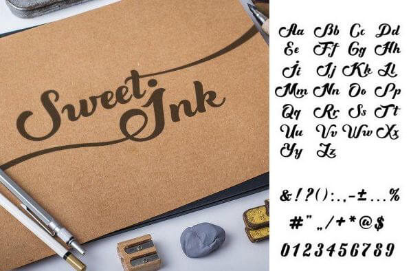 sweet ink font - Sweet Ink Calligraphy Font Free Download