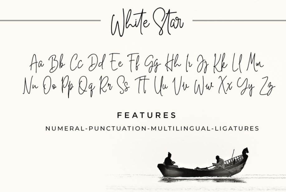 white star font - White Star Handwritten Font Free Download