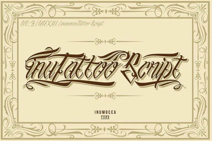 Inutatto font - Inumocca Tattoo Script Font Free Download