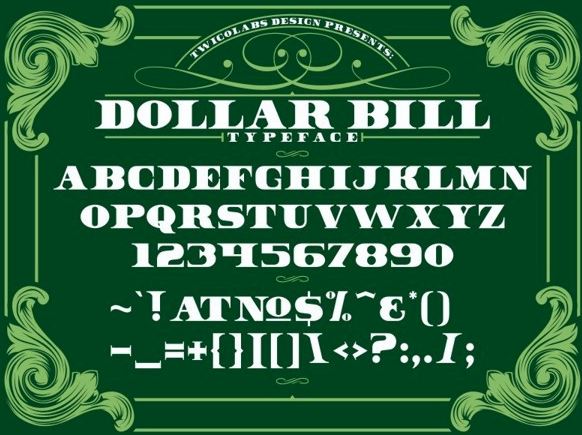 dollar bill font - Dollar Bill Font Free Download