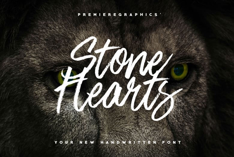 stone heart font - Stone Hearts Brush Font Free Download