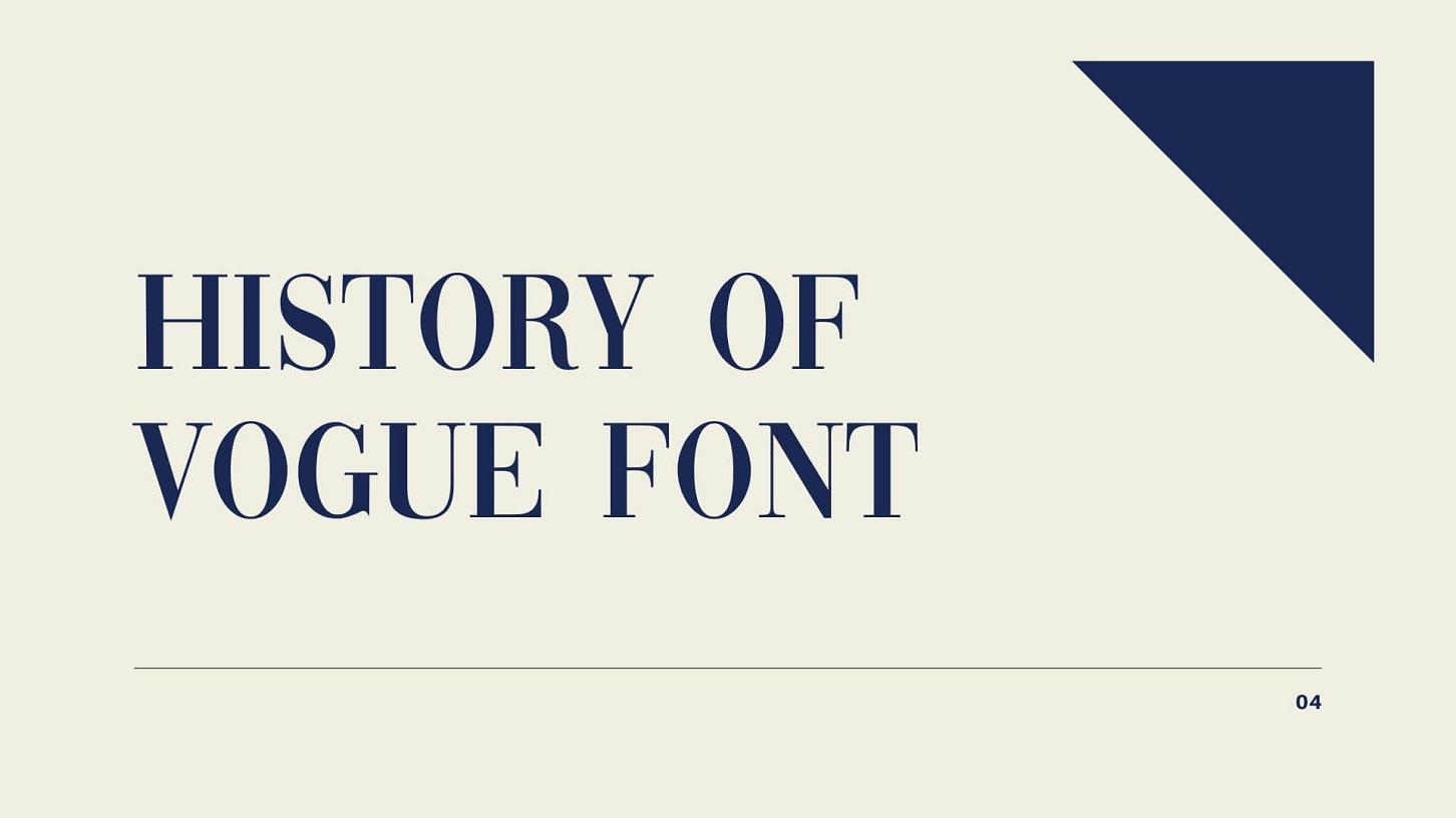 History of Vogue Font