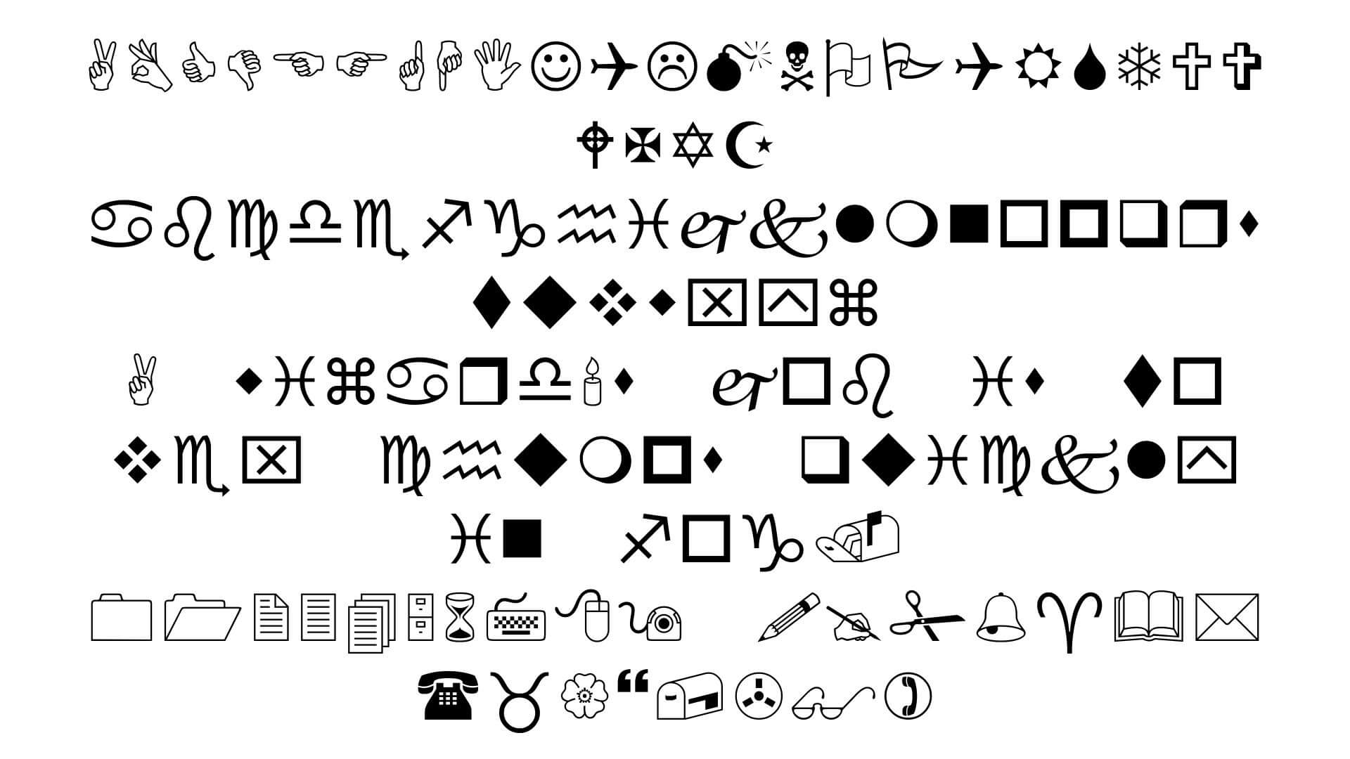 Wingdings Font View - Wingdings Font Free Download