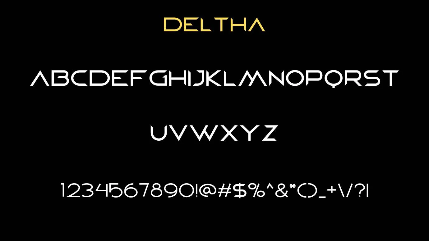 Deltha font
