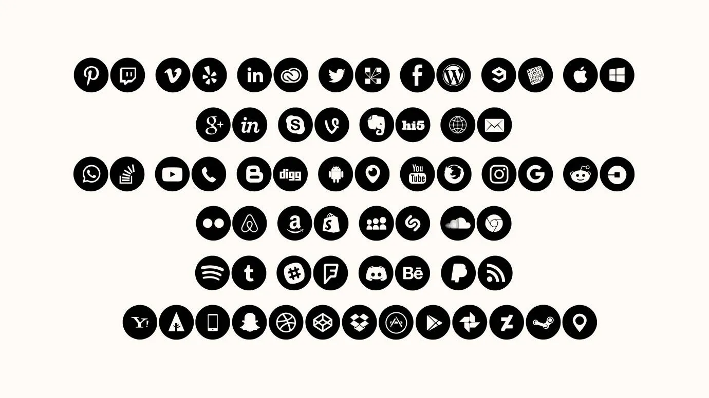 Social Media Circled Font