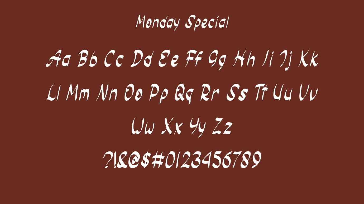 Monday Special Font
