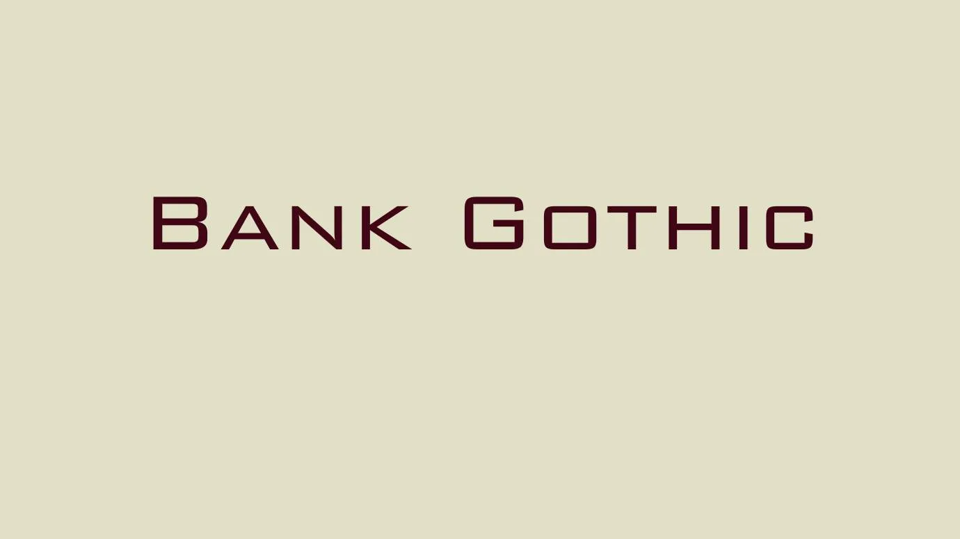 Bank Gothic Font Family
