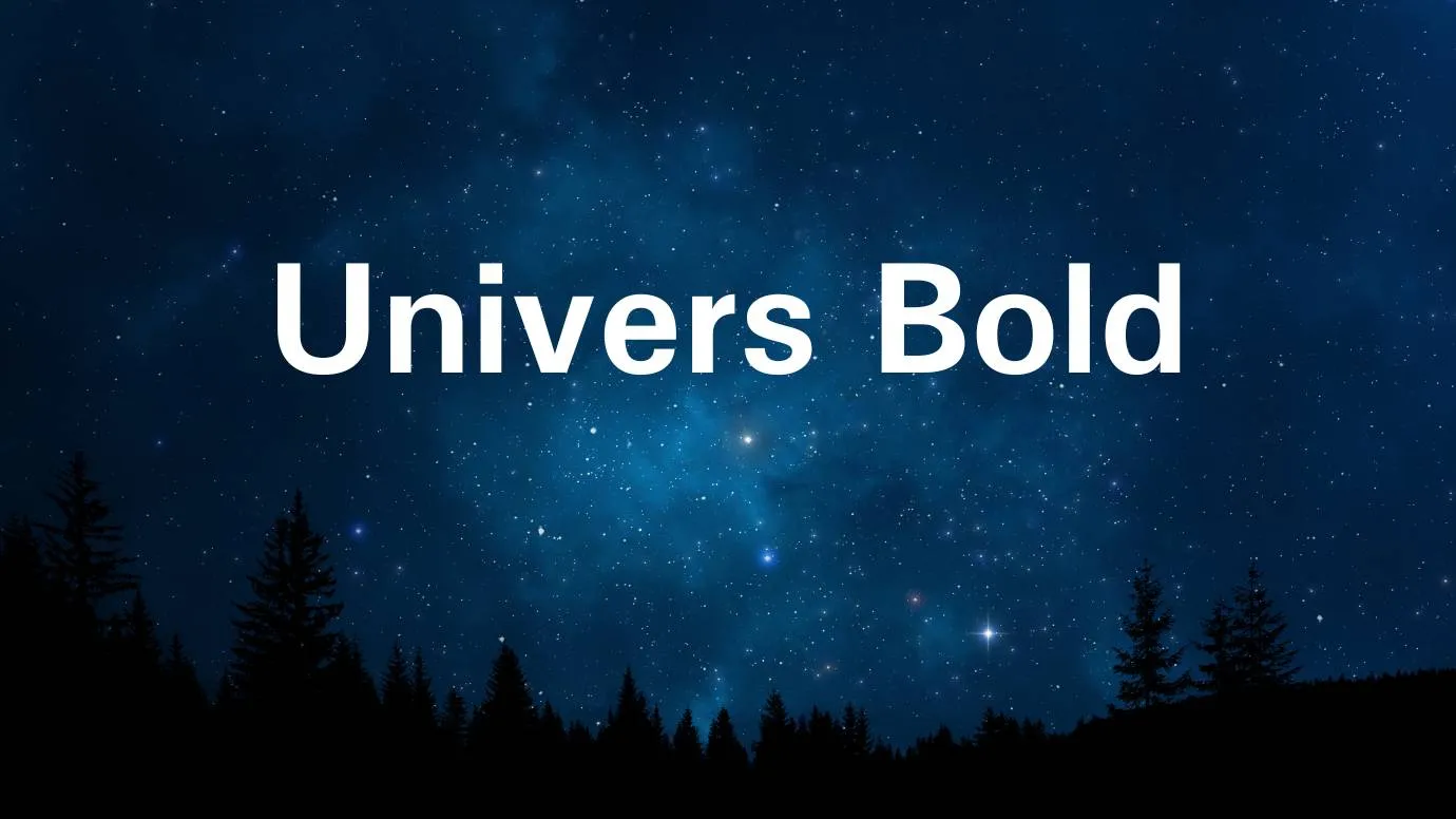 Univers Bold Font Family